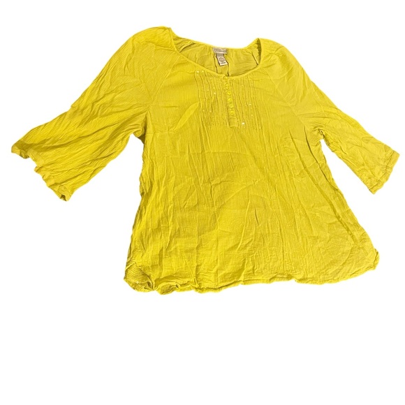 Liz & Me for Catherine’s Yellow Blouse with thumb holes size 3x - Picture 1 of 5